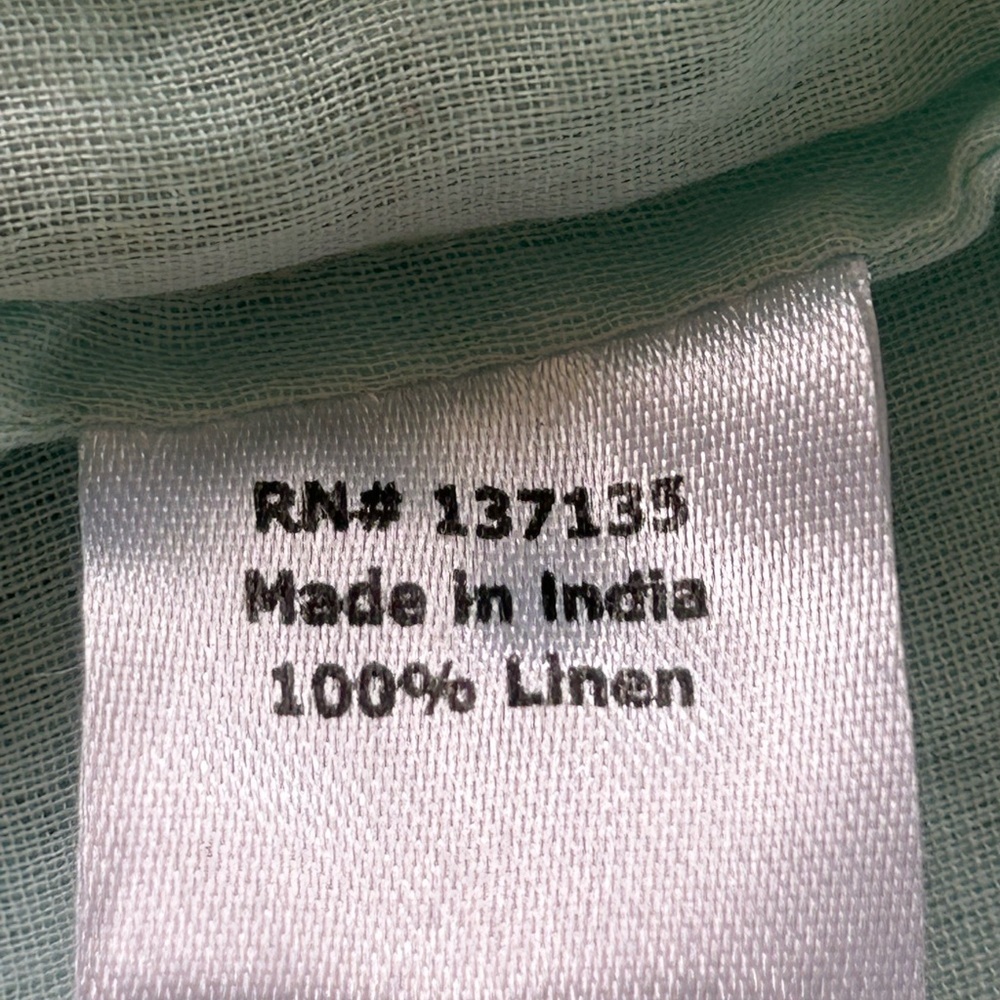 Bella Tu Jeanne D’ Gopi Vaid Linen Beaded Dress 6 Mint Blue Sleeveless India - Picture 14 of 14